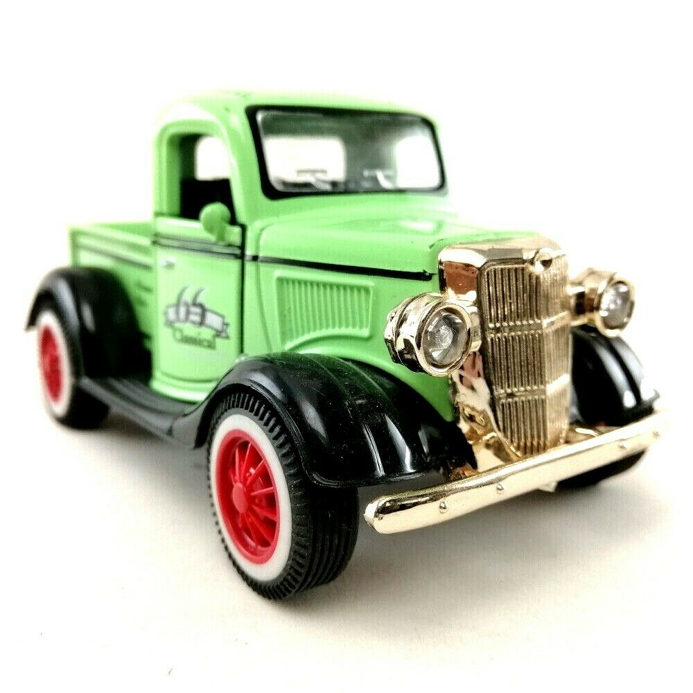 Masina de jucarie karemi, masini de colectie, de epoca, cu lumini si sunete, verde, 11