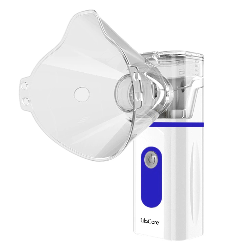 Aparat aerosoli, nebulizator portabil cu baterii, lila care, silentios, masca adulti si copii 