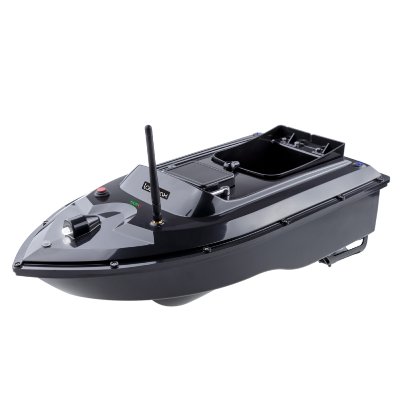 Barca pentru plantat momeala, cu telecomanda, loomax, 1 cuva, neagra, capacitate 1.5 kg
