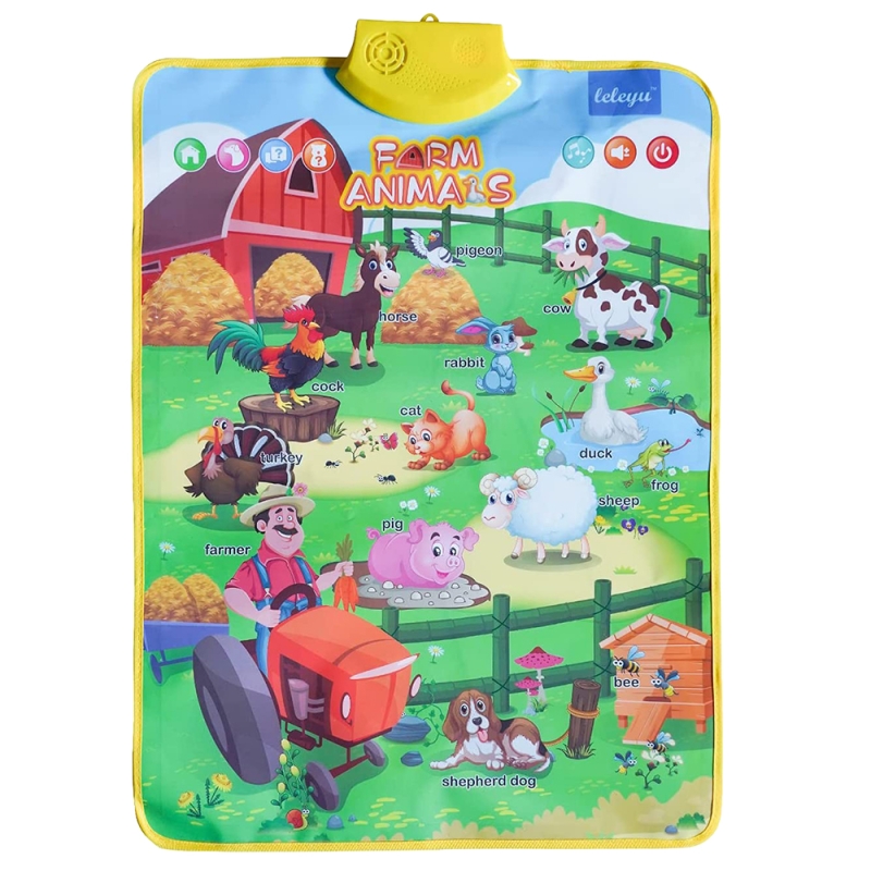  jucarii interactive karemi, jocuri educative audio in limba engleza, ferma animalelor, fara baterii incluse