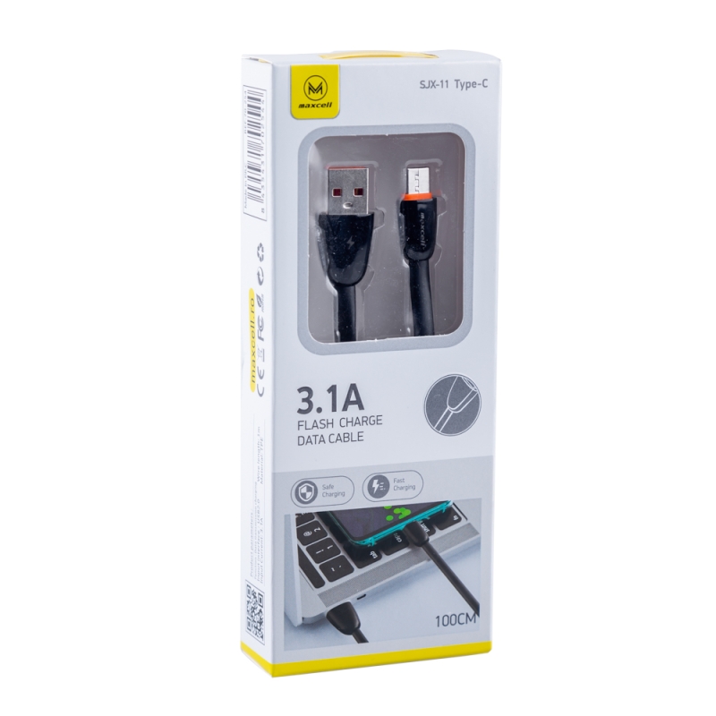 Cablu de date cu incarcare rapida, USB tip C, 3.1A, 100cm, negru