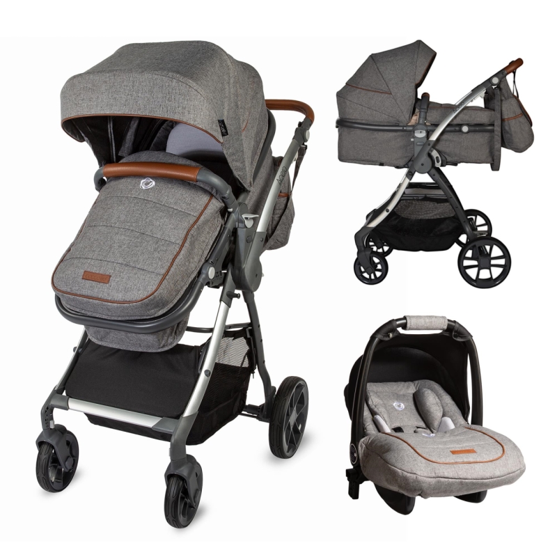 Carucior transformabil 3in1 coccolle acero gri