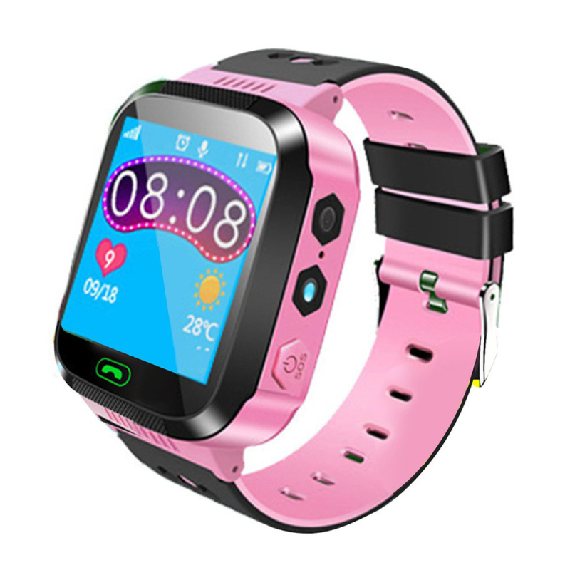 Ceas smartwatch pentru copii loomax cu functie telefon, apel video, localizare gps, istoric traseu, pedometru, apel de monitorizare, camera, android, roz