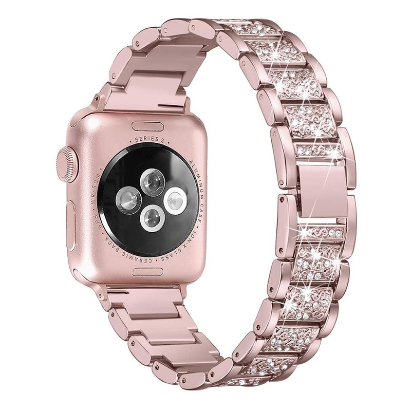 Curea metalica pentru apple watch loomax, bratara compatibila cu apple watch 6/5/4/3/2/1, 38 / 40 mm rose gold, 33-3325