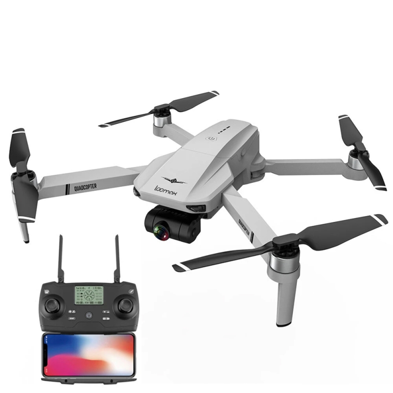 Drona Loomax KF102, Camera dubla 4K, Sbilizator Gimbal pe 2 axe, GPS, conectare prin 5G Wifi, follow me, Control APP, Controlul prin gesturi, Retur cu o singura tasta, Decolare/Aterizare automata, Recunoasterea gesturilor, Slot de card