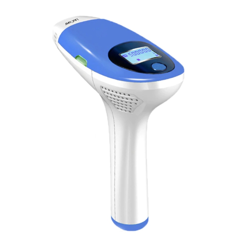 Epilator ipl cu maner, lila care, 500.000 pulsatii, display lcd, 5 trepte de intensitate, blue
