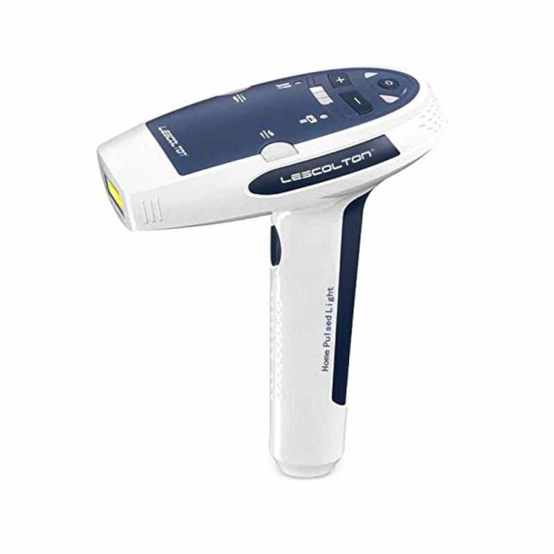 Epilator ipl lescolton cu maner, epilare definitiva, cu functie de intinerire, 300.000 pulsatii epilare + 100.000 pulsatii rejuvenare piele, 5 trepte de putere, alb cu albastru