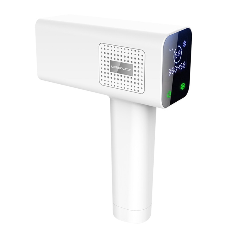 Epilator ipl lescolton cu maner si touchscreen, epilare definitiva, functie de racire 360 grade, 400.000 pulsatii, 4 in 1, 10 trepte putere, alb