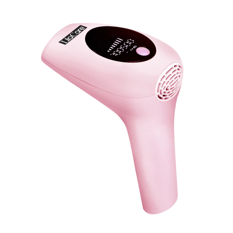 Epilator ipl lila care cu maner, epilare definitiva, 900.000 pulsatii, cu display lcd, 8 trepte de putere, roz