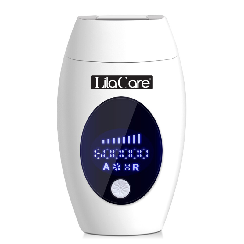 Epilator ipl lila care, epilare definitiva, 600.000 pulsatii, cu display lcd, 8 trepte de putere, alb