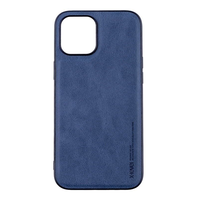 Husa de protectie loomax, iphone 12/12 pro, piele ecologica, albastru