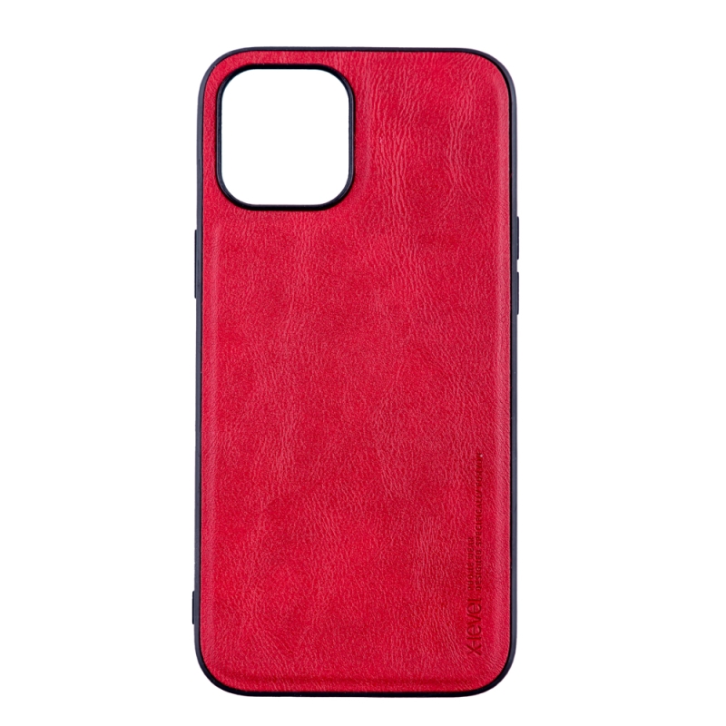Husa de protectie loomax, iphone 12 pro max, piele ecologica, rosu