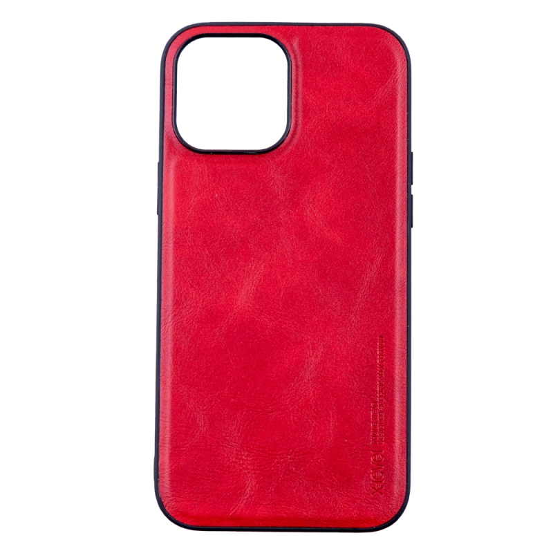 Husa de protectie loomax, iphone 13 pro max, piele ecologica, rosu