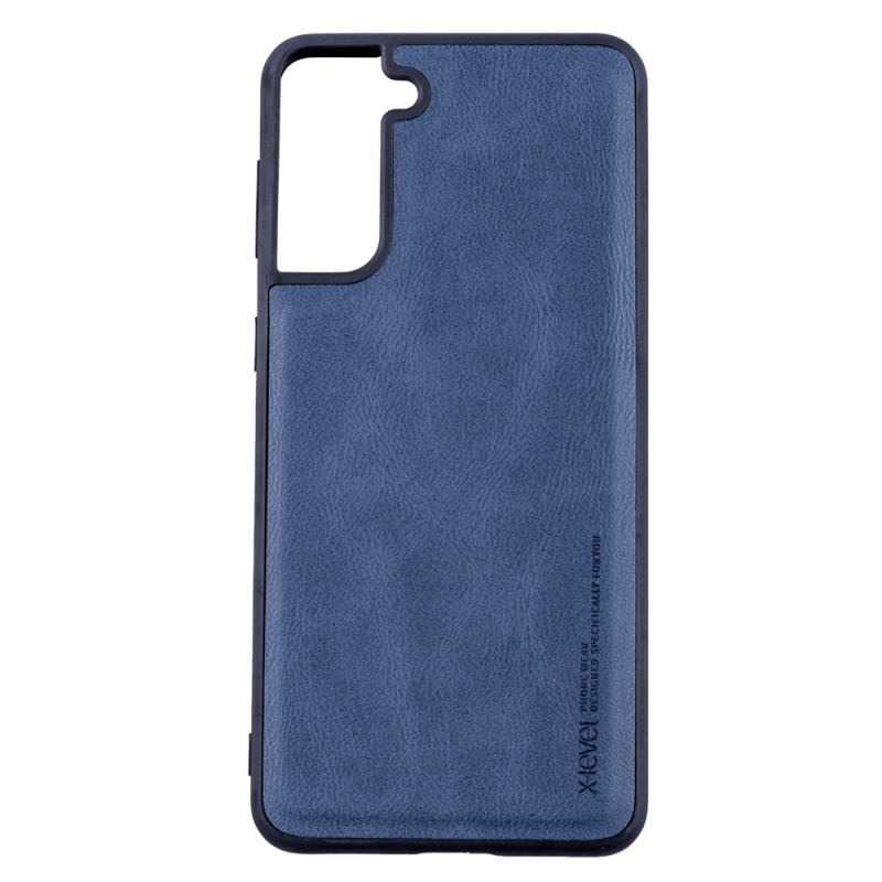 Husa de protectie Loomax, Samsung Galaxy S21 Plus, piele ecologica, albastru