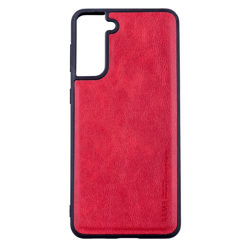 Husa de protectie Loomax, Samsung Galaxy S21 Plus, piele ecologica, rosu