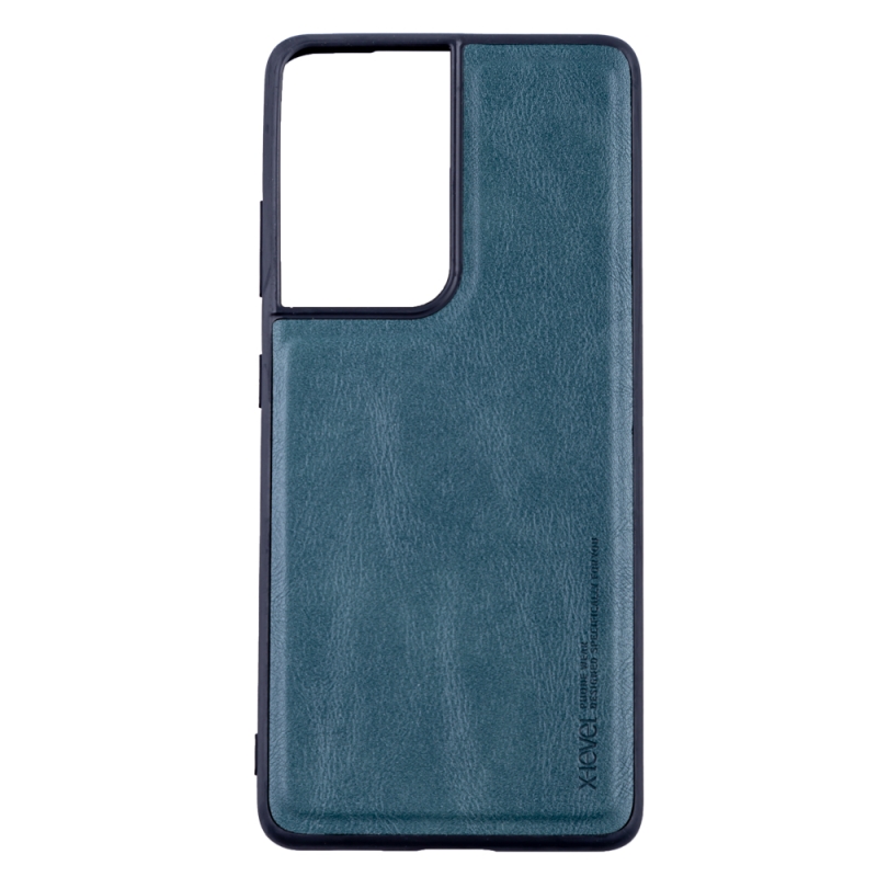 Husa de protectie Loomax, Samsung Galaxy S21 Ultra, piele ecologica, verde