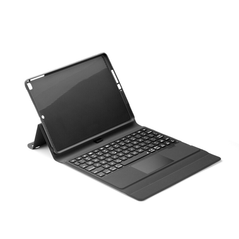 Husa Loomax tip mapa, tastatura Bluetooth pentru iPad Pro 9.7 inch, cu 7 culori si mouse touchpad, suport pentru creion Apple, neagra