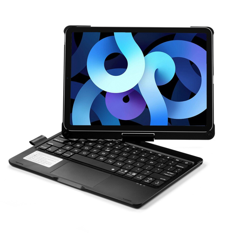 Husa loomax tip mapa, tastatura bluetooth, rotire 360 grade cu touchpad, neagra, 10.9/11 inch, cu 6 culori
