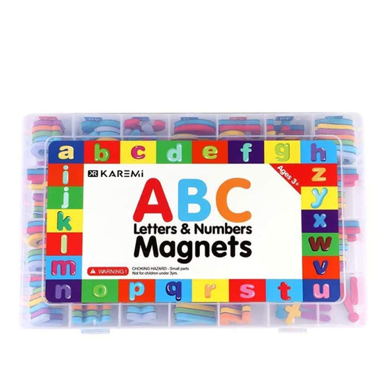Joc educativ pentru copii Karemi, 225 piese, cu litere si cifre magnetice, multicolor