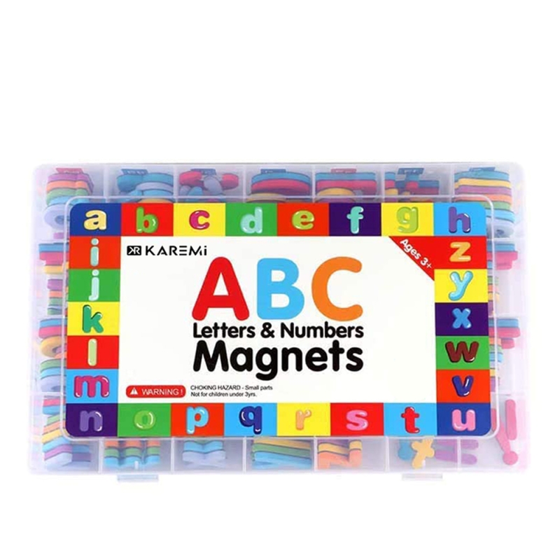 Joc educativ pentru copii karemi, 225 piese, cu litere si cifre magnetice, multicolor