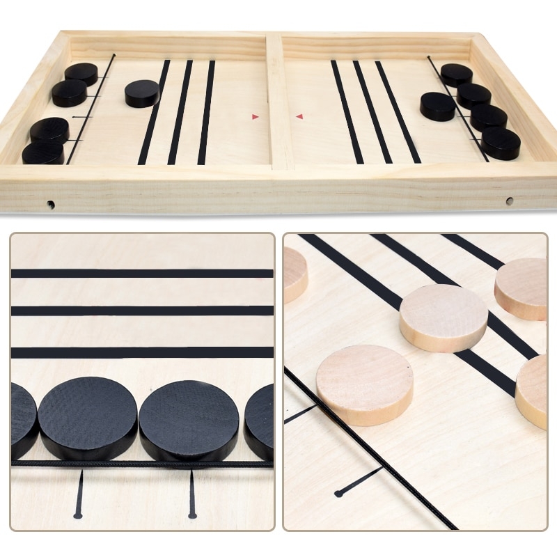 Joc pucket game karemi, hokey slide, foosball, din lemn