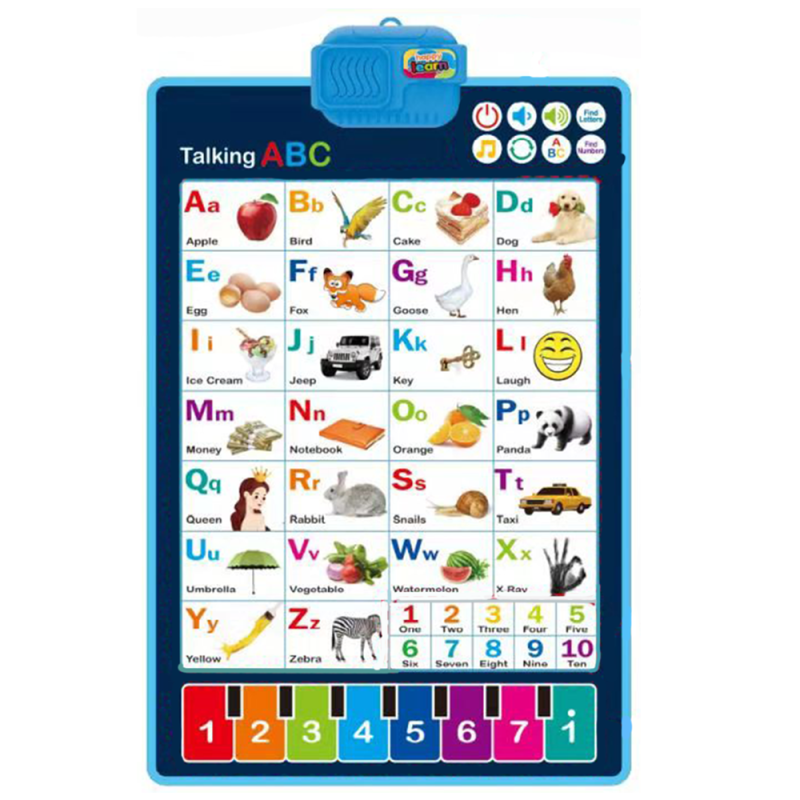 Jucarii interactive karemi, jocuri educative audio in limba engleza, alfabetul si numerele, fara baterii incluse