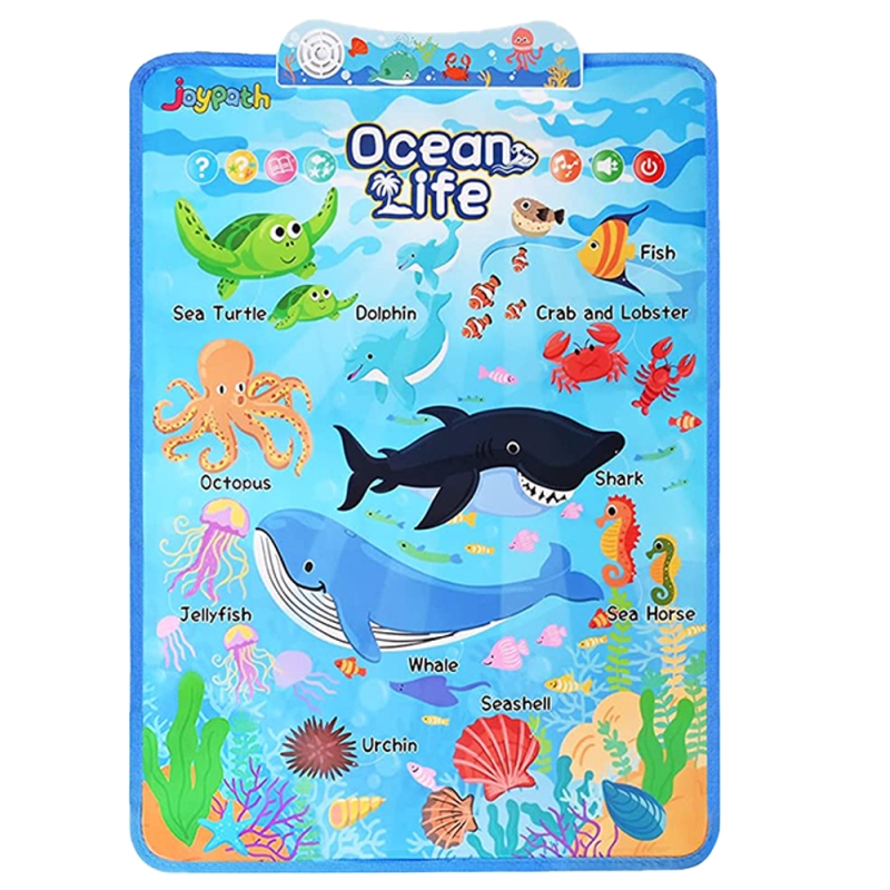 Jucarii interactive karemi, jocuri educative audio in limba engleza, animalele din ocean, fara baterii incluse