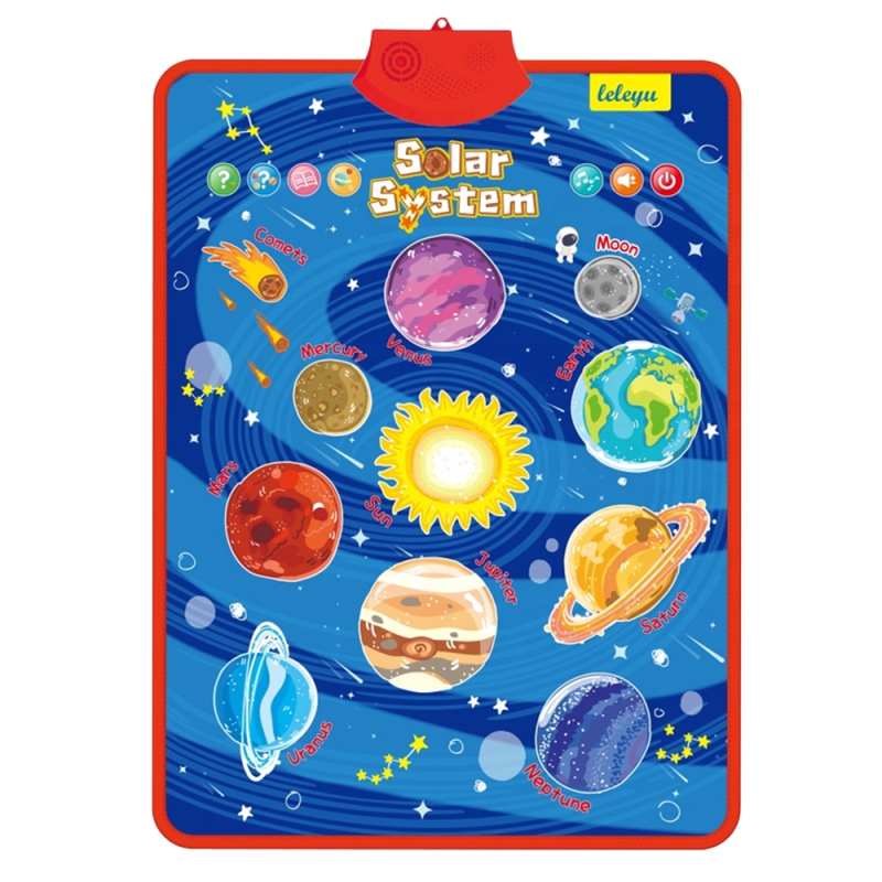 Jucarii interactive karemi, jocuri educative audio in limba engleza, sistemul solar, fara baterii incluse