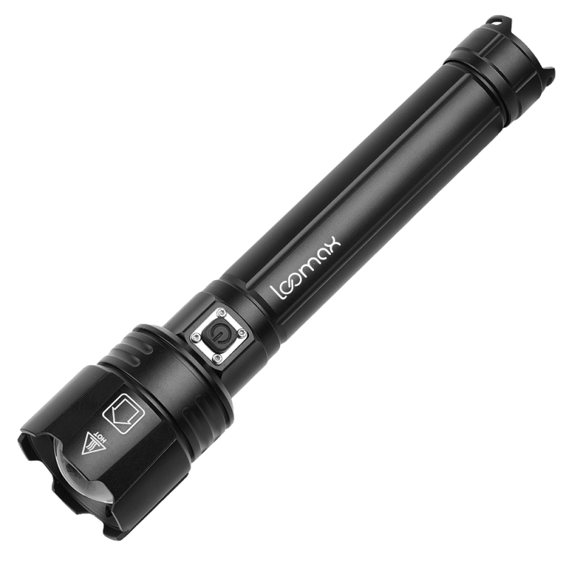 Lanterna loomax, waterproof, led, de actiune, cu acumulator si incarcare usb, 11-10005