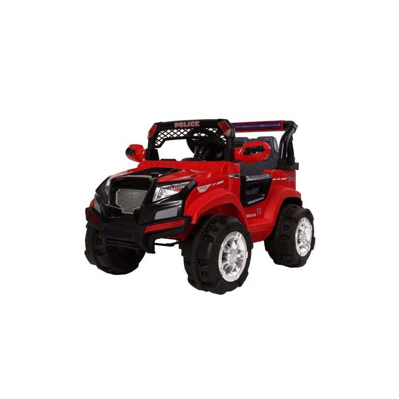 Masinuta copii electrica, karemi, jeep electric cu telecomanda police, rosu