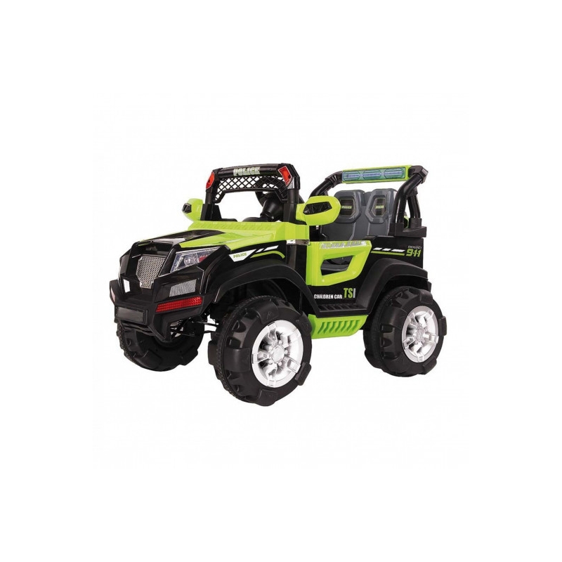 Masinuta copii electrica, karemi, jeep electric cu telecomanda police, verde