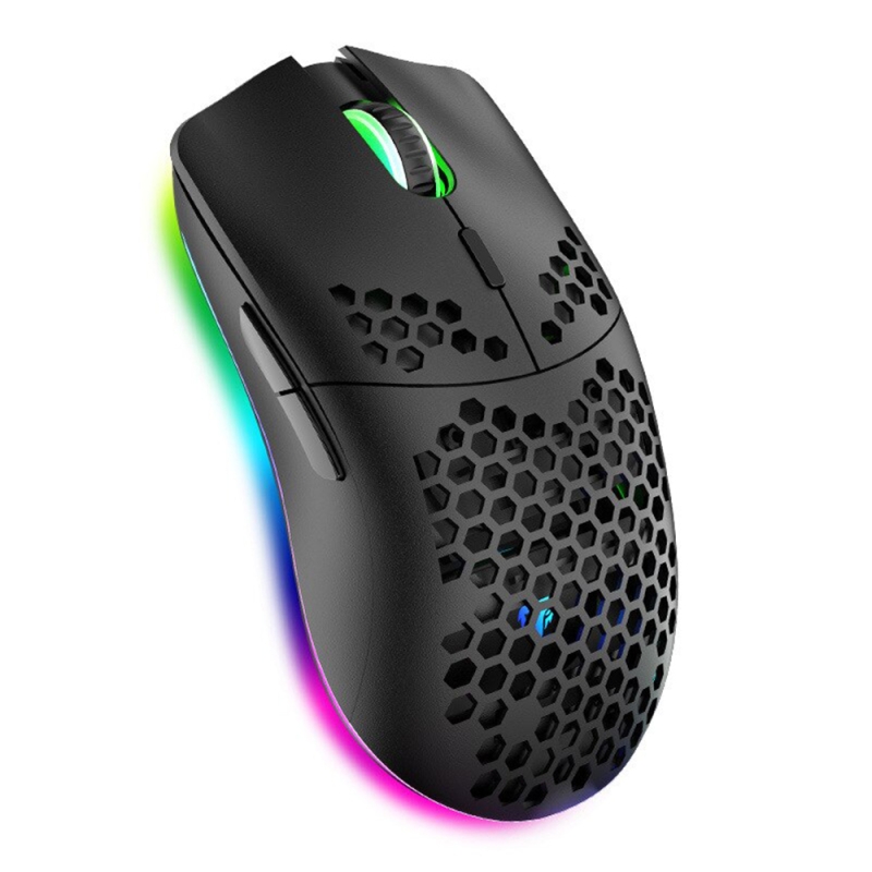Mouse gaming ziyou lang, model xyh80 2.4 ghz wireless, 7 taste, lumina rgb, negru, reglabil dpi