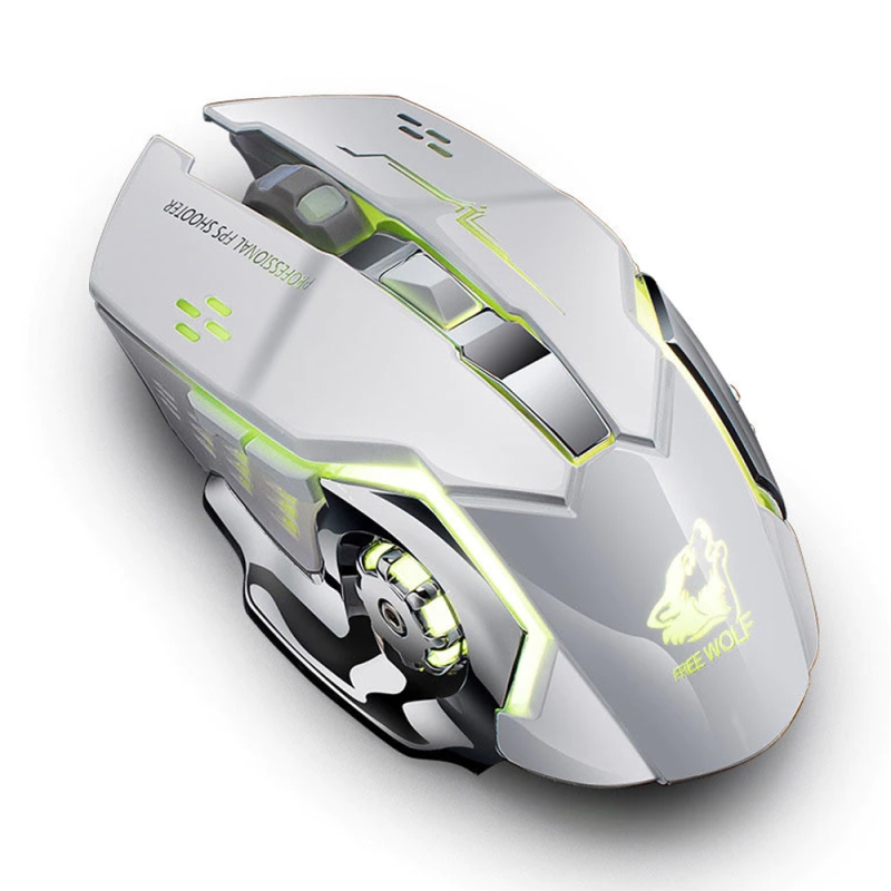 Mouse Gaming ZiYou Lang X8, Incarcare wireless, universal, Alb