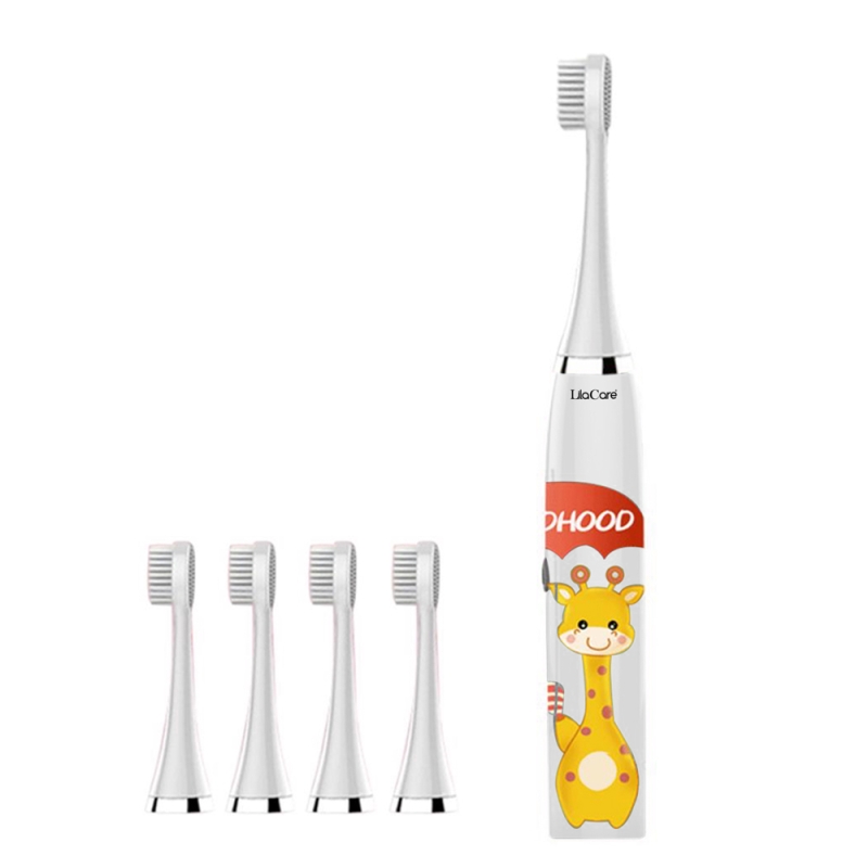 Periuta de dinti pentru copii, lila care, cu 5 capete, alb