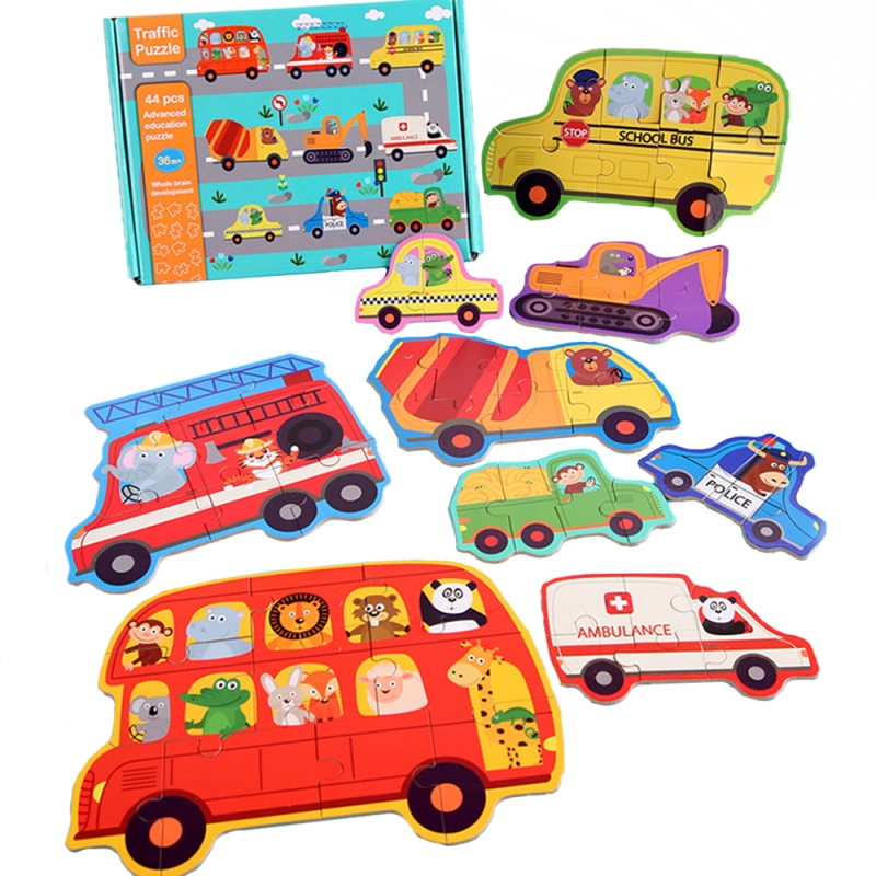 Puzzle karemi masini, traffic, 44 piese, dificultate usoara, k01b-40003