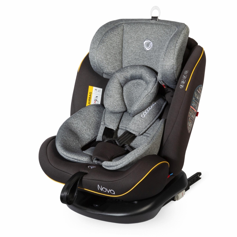 Scaun auto rotativ cu isofix grupa 0-36 kg nova gri