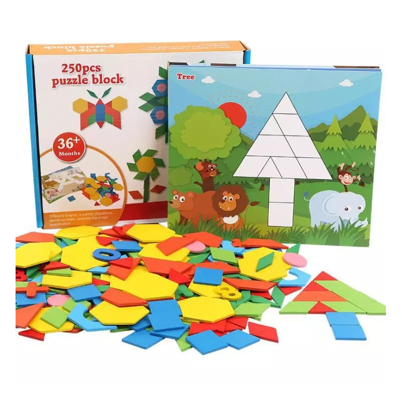 Set de constructie si puzzle Karemi, 250 piese