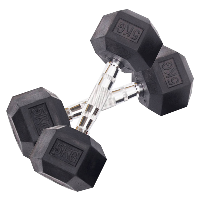 Set 2 gantere karemi de 5 kg, dumbbell, hexagon