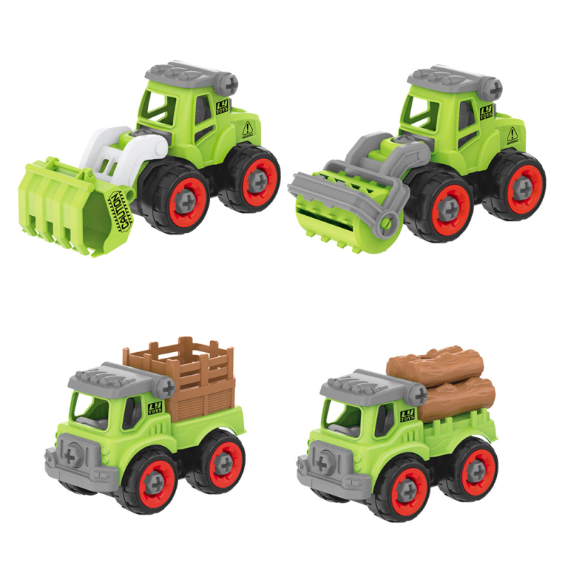 Set masini karemi, 4 piese, model camion agricol