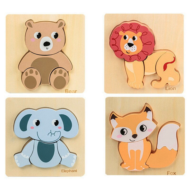 Set puzzle karemi pentru copii,model 4 animale