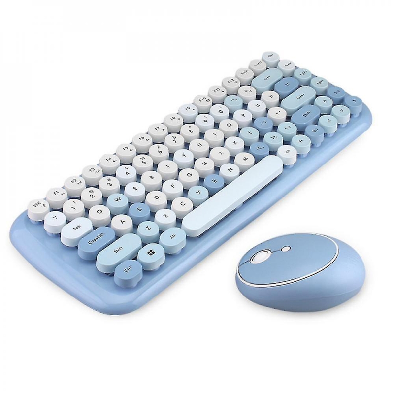 Set tastatura si mouse Mofii, Wireless, 2.4G, USB, Albastru