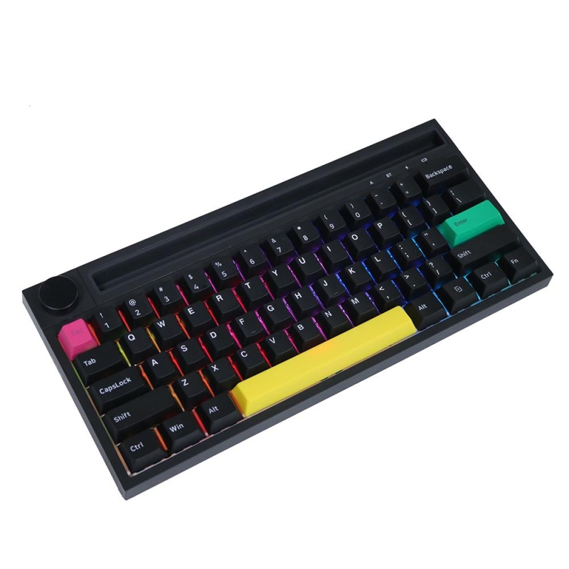 Tastatura mecanica ajazz k620t, bluetooth wireless, dual mode, baterie 4400ma, rgb backlit, suport integrat, design ergonomic, negru