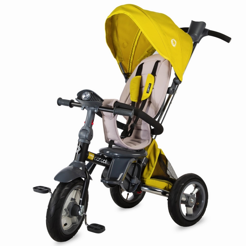 Tricicleta multifunctionala 4in1 cu sezut reversibil coccolle velo air mustar