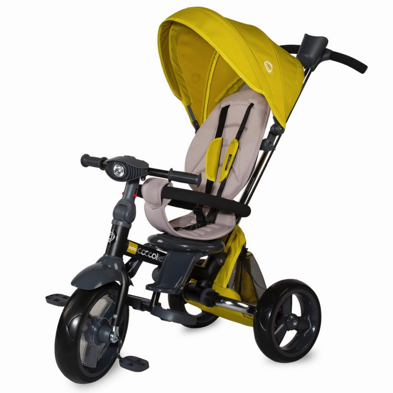 Tricicleta multifunctionala 4in1 cu sezut reversibil coccolle velo mustar