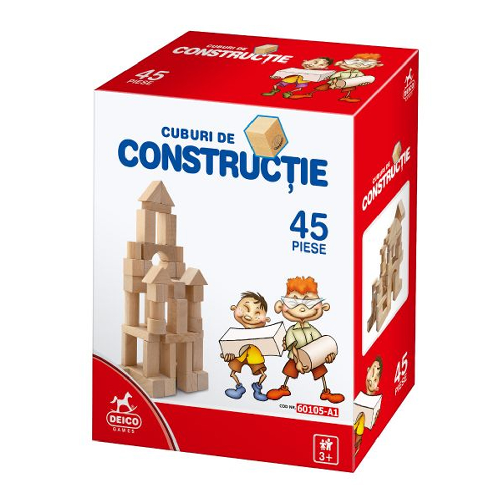 Joc cuburi constructie d-toys, 45 piese