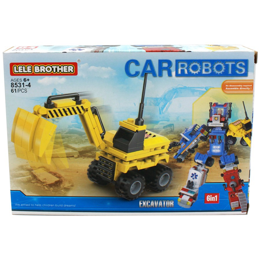 Joc de asamblare karemi, masini roboti, excavator