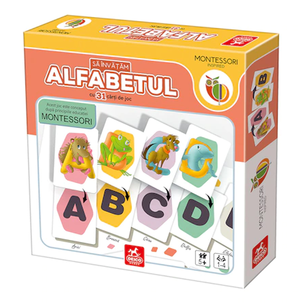 Joc educativ sa invatam alfabetul, 31 de carti de joc