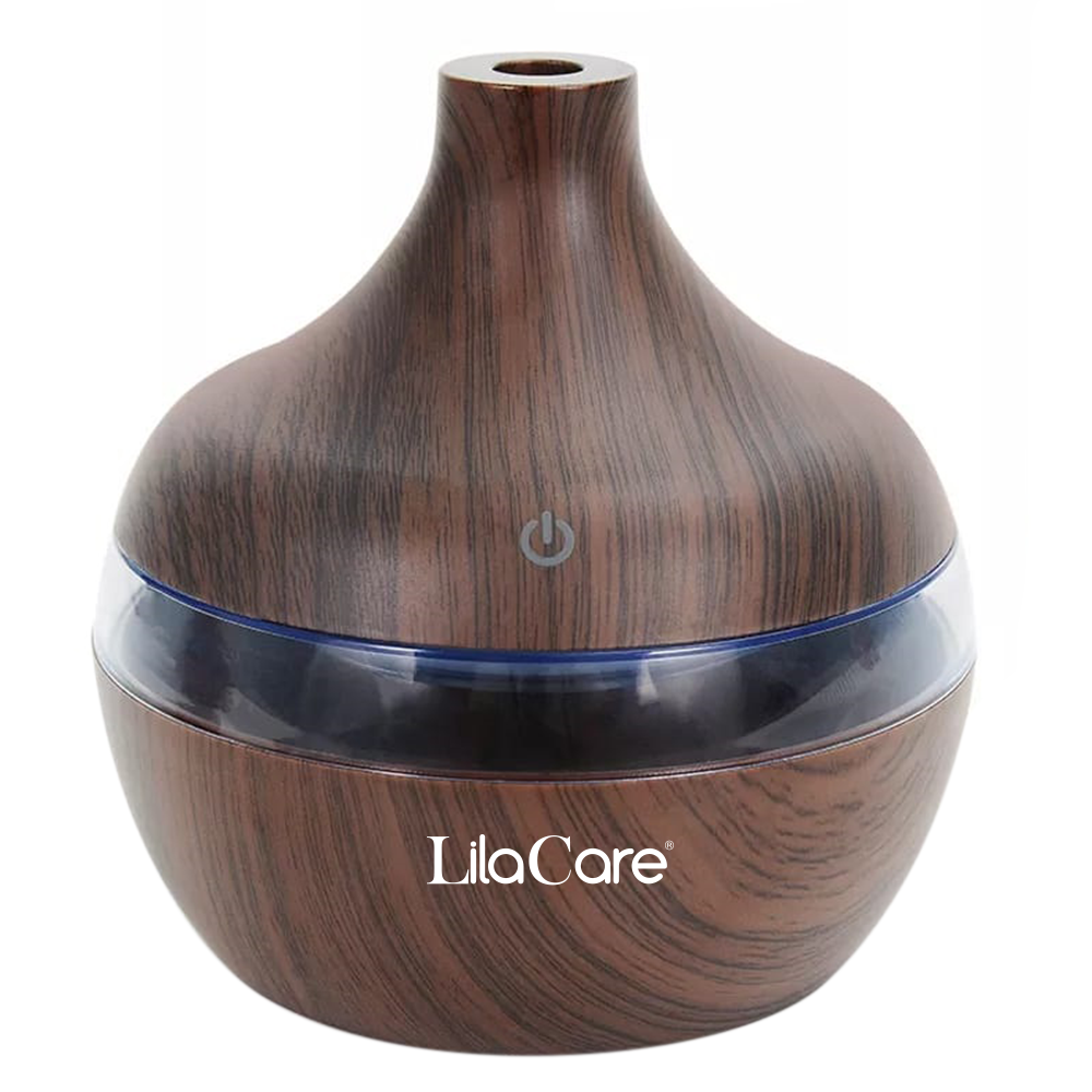 Umidificator si difuzor aromaterapie lila care, ultrasonic, 300 ml, maro