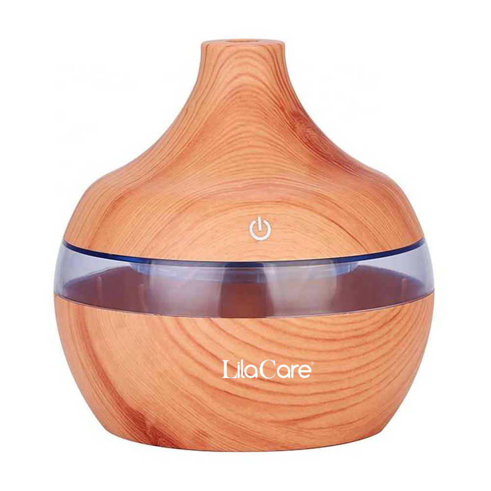 Umidificator si difuzor aromaterapie lila care, ultrasonic, 300 ml, bej
