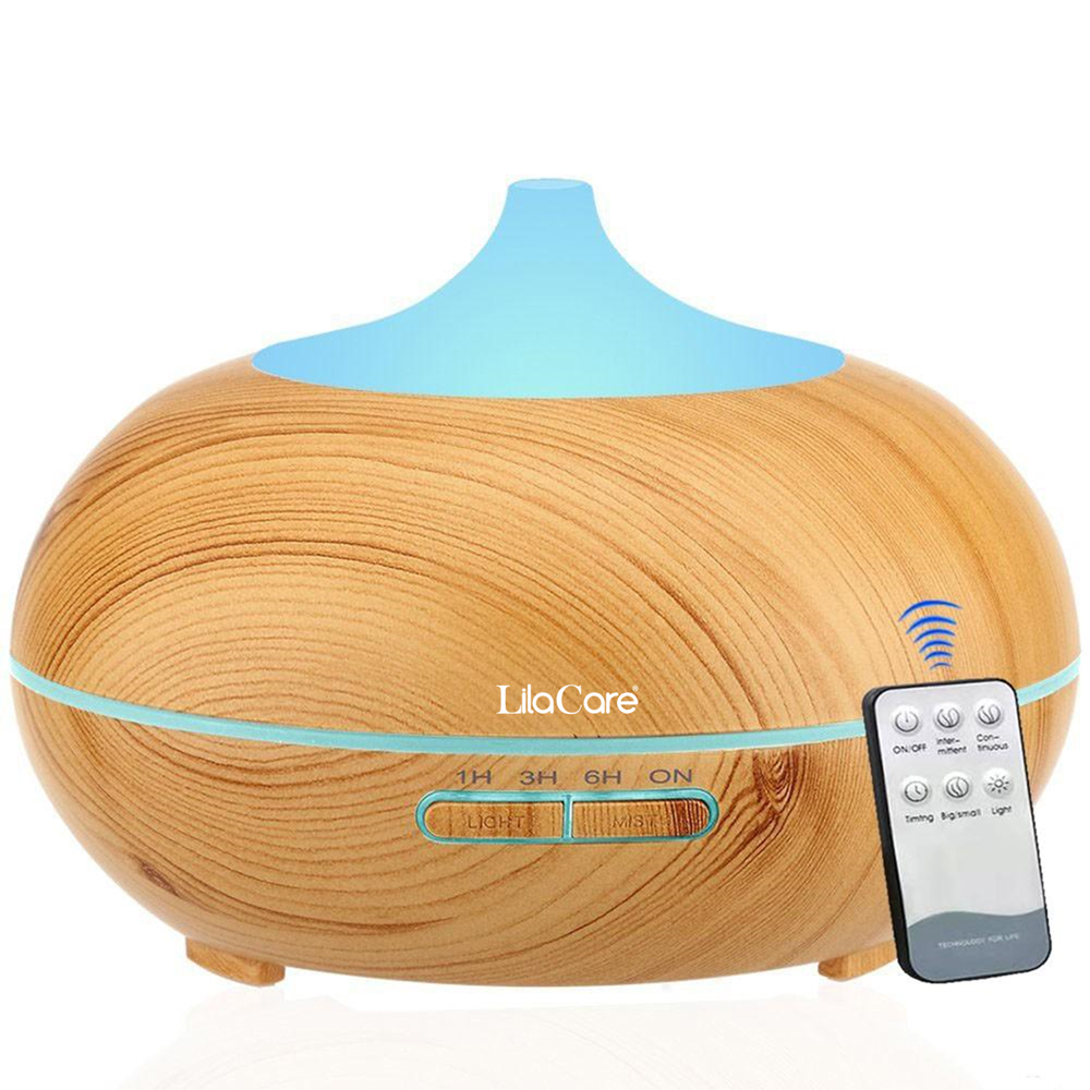 Umidificator si difuzor aromaterapie lilacare, 500 ml, ultrasonic, cu telecomanda